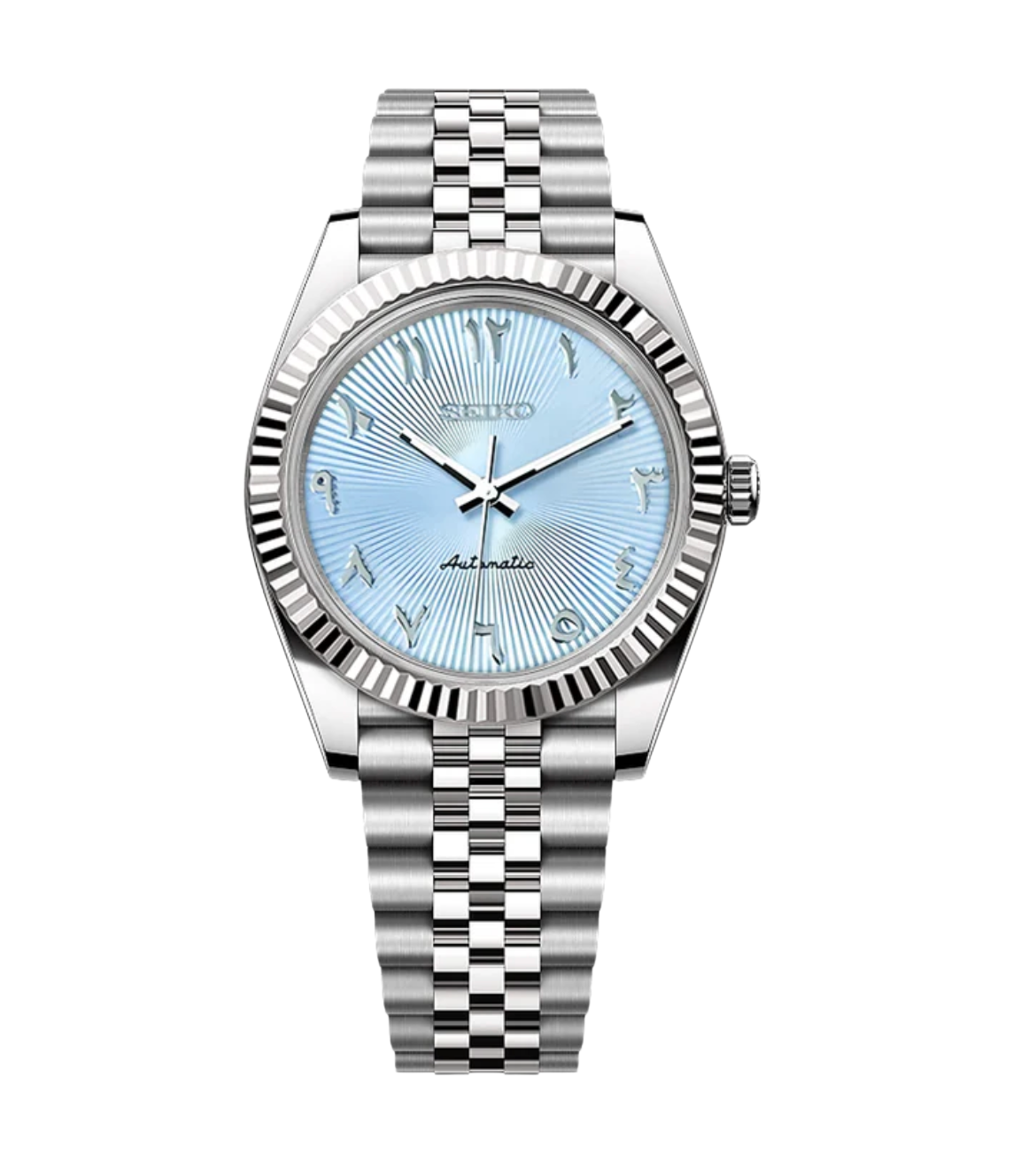 SEIJUST FLUTED ARABIC ICE BLUE-AURO CUSTOM WATCHES
