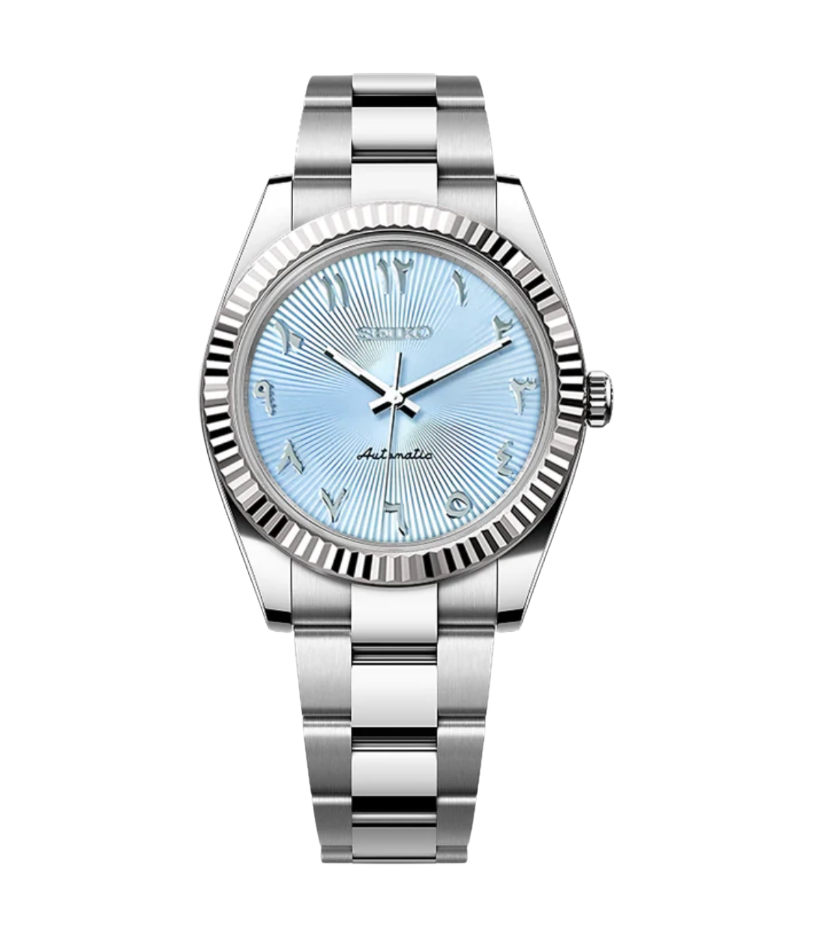 SEIJUST FLUTED ARABIC ICE BLUE-AURO CUSTOM WATCHES