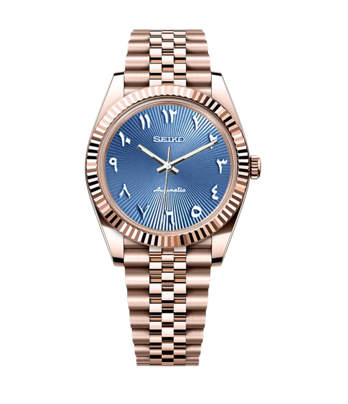 SEIJUST FLUTED ARABIC SEA BLUE RG-AURO CUSTOM WATCHES