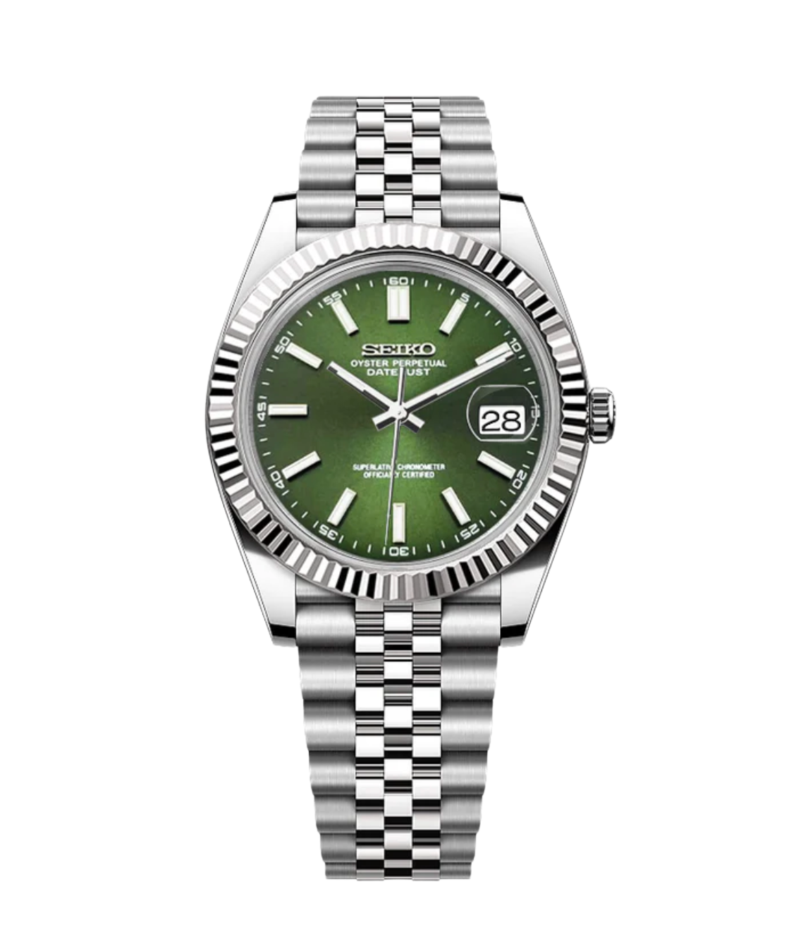SEIJUST FLUTED FOREST GREEN-AURO CUSTOM WATCHES