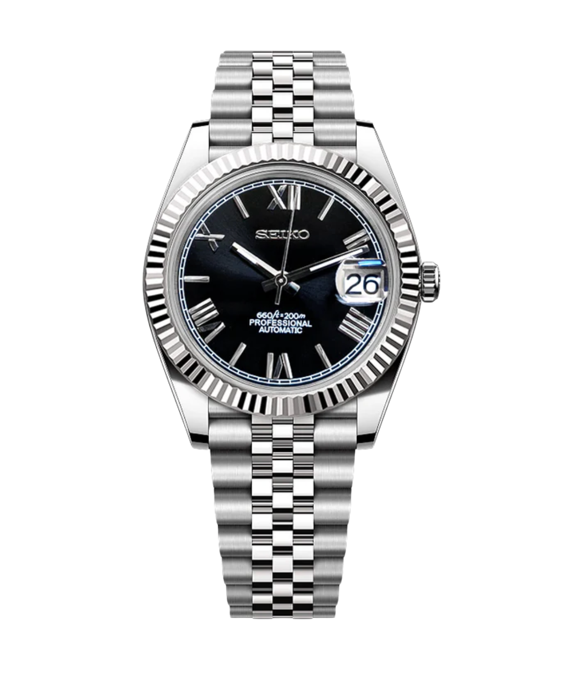 SEIJUST FLUTED ROMAN BLACK-AURO CUSTOM WATCHES