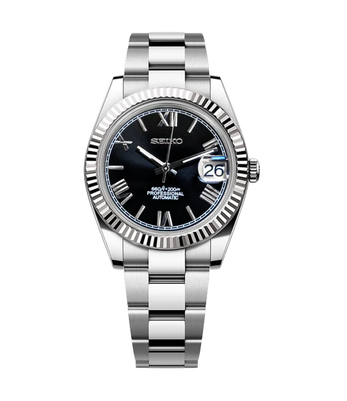 SEIJUST FLUTED ROMAN BLACK-AURO CUSTOM WATCHES