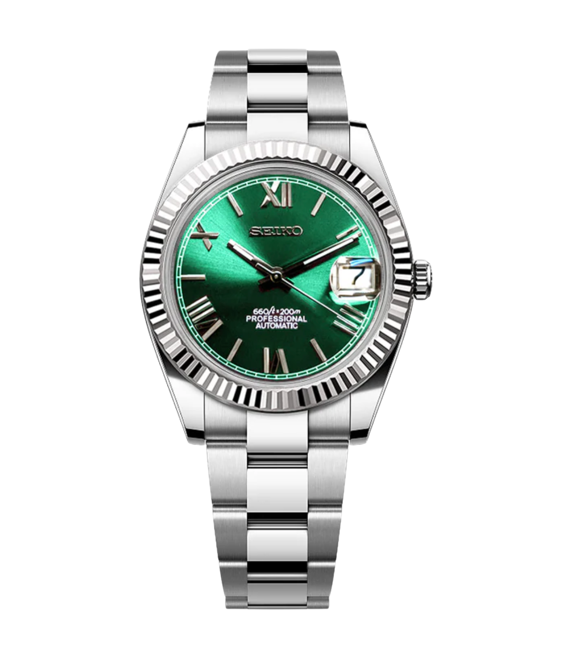 SEIJUST FLUTED ROMAN GREEN-AURO CUSTOM WATCHES