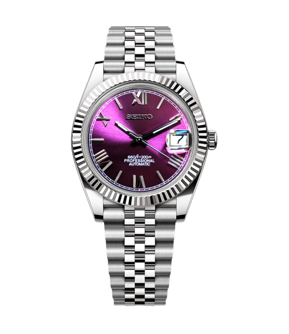 SEIJUST FLUTED ROMAN PURPLE-AURO CUSTOM WATCHES