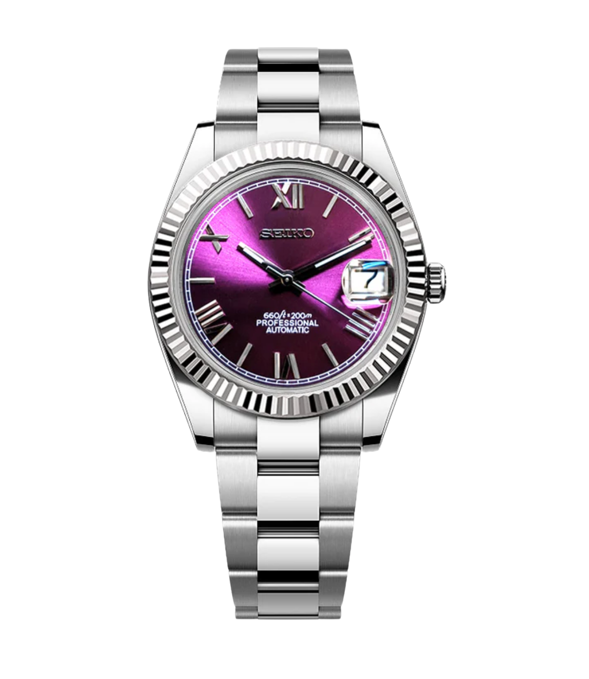 SEIJUST FLUTED ROMAN PURPLE-AURO CUSTOM WATCHES