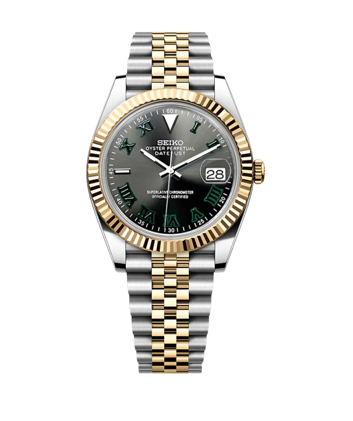 SEIJUST FLUTED TWOTONE GOLD WIMBLEDON-AURO CUSTOM WATCHES