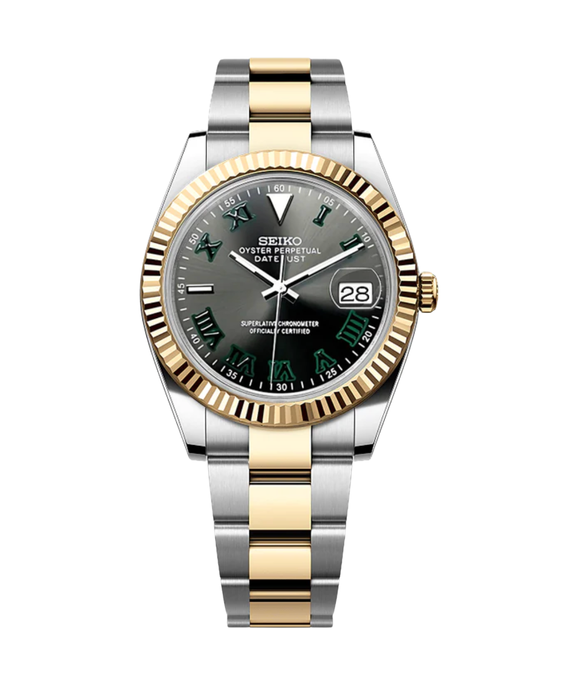 SEIJUST FLUTED TWOTONE GOLD WIMBLEDON-AURO CUSTOM WATCHES