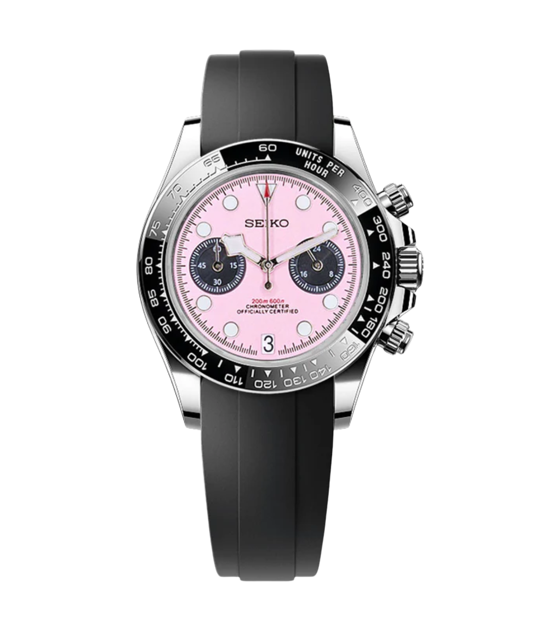 BLACK_BAY_CHRONO_MIAMI_PINK_BLACK_SILICONE-AURO CUSTOM WATCHES