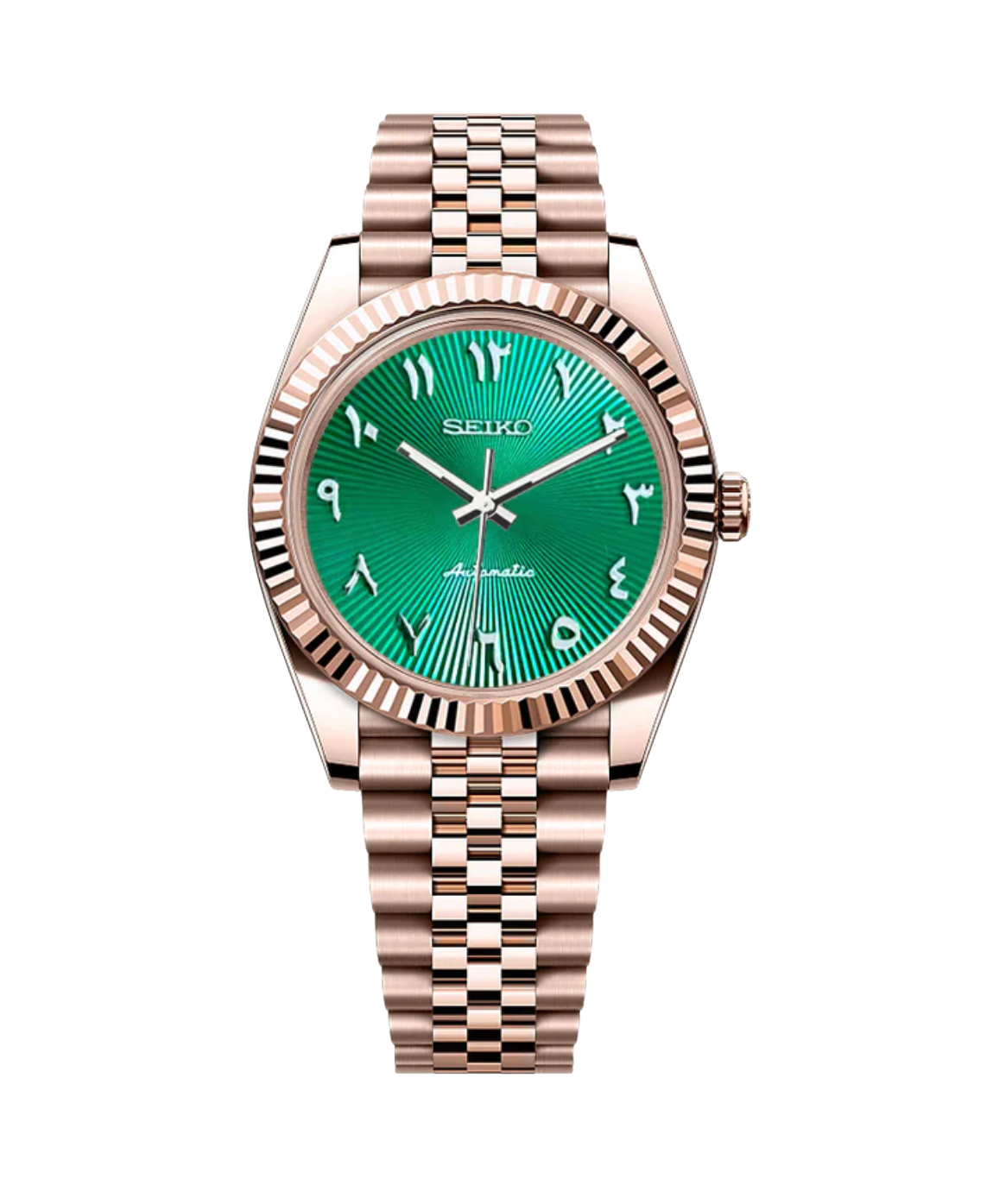 SEIJUST FLUTED ARABIC GREEN RG-AURO CUSTOM WATCHES