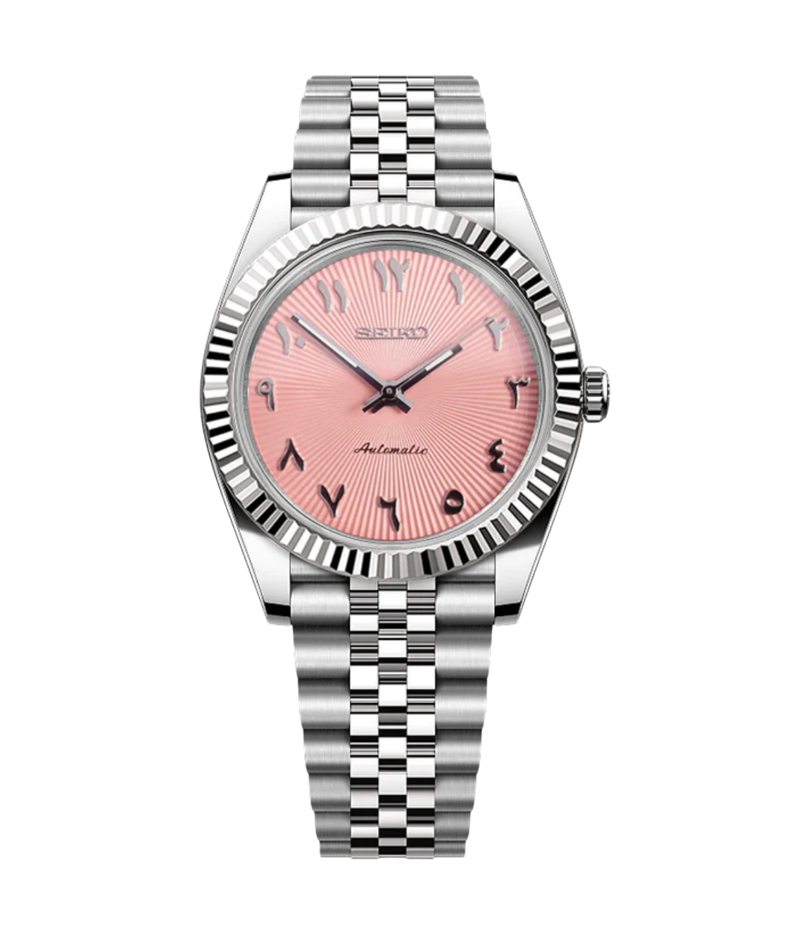 SEIJUST FLUTED ARABIC PINK-AURO CUSTOM WATCHES