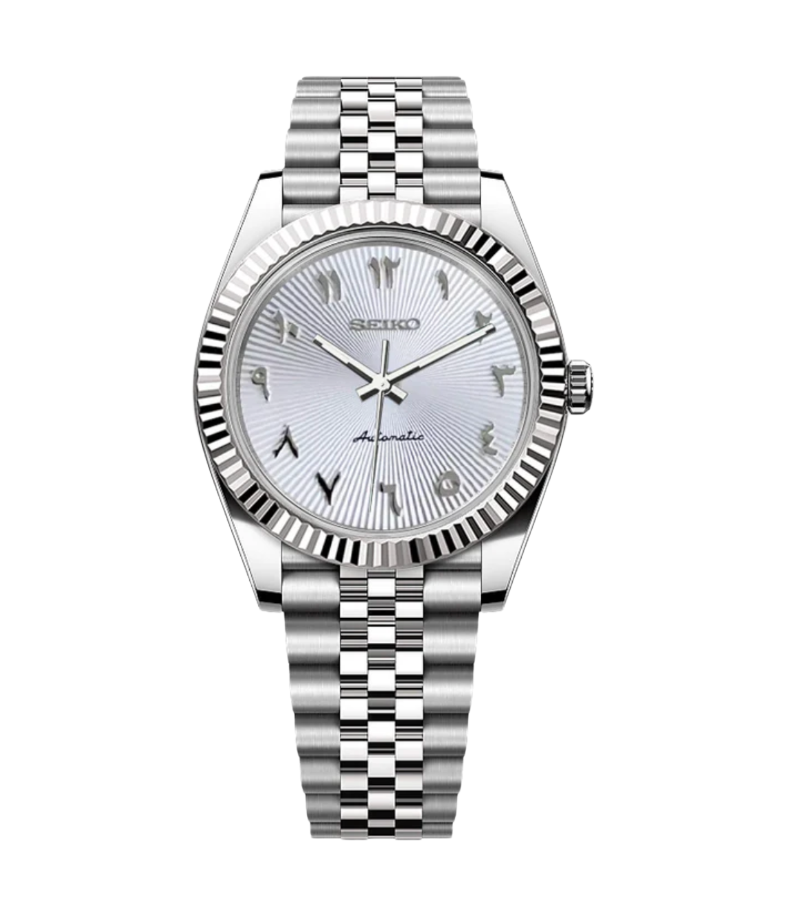 SEIJUST FLUTED ARABIC WHITE-AURO CUSTOM WATCHES